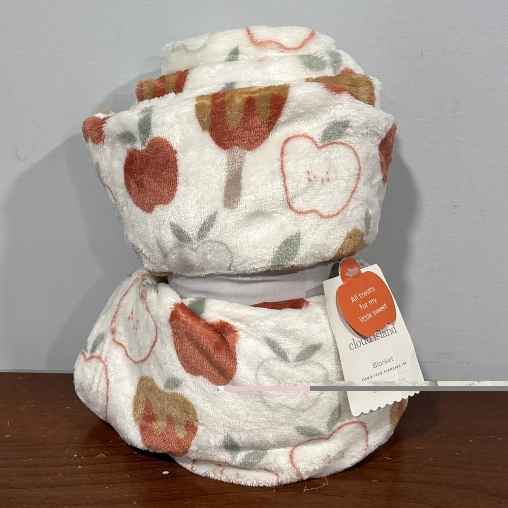 Cloud island Caramel Apple Fall Autumn Plush Baby Blanket Lovey New HTF